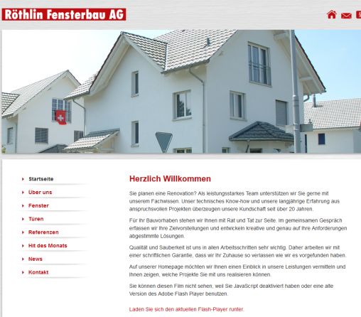 Röthlin Fensterbau AG | Startseite  Öffnungszeit