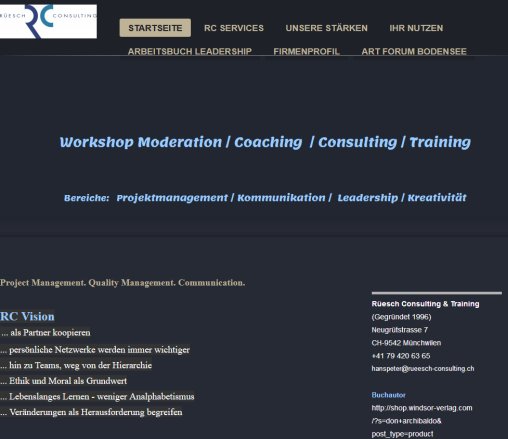 RCT Rüesch Consulting and Training   Startseite  Öffnungszeit