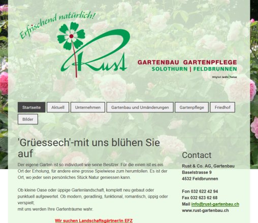 Rust   Gartenbau & Unterhalt   Startseite Rust + Co AG Öffnungszeit