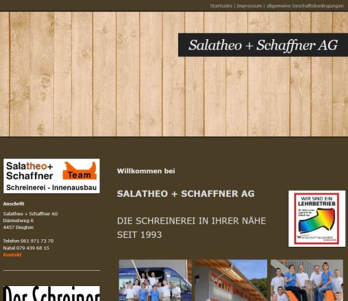 Die Schreinerei in Ihrer Nähe Salatheo + Schaffner AG Öffnungszeit