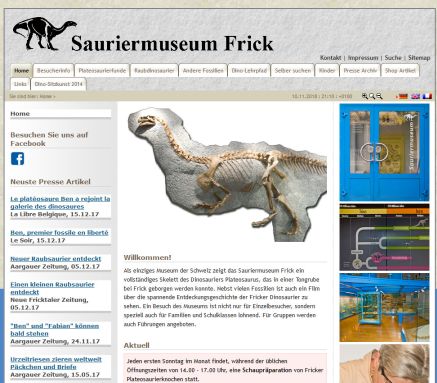Home: Sauriermuseum Frick  Öffnungszeit
