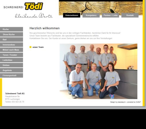 Herzlich willkommen: Schreinerei Tödi AG Schreinerei Tödi AG Öffnungszeit