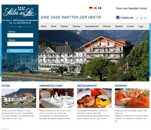 Hotel Seiler au Lac im Berner Oberland in Bönigen bei Interlaken Schweiz  Öffnungszeit