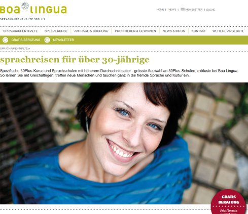 Sprachaufenthalt   ab 30   jetzt informieren! | sprachen.ch BOA LINGUA AG Öffnungszeit