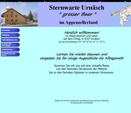 Sternwarte Urnäsch  Öffnungszeit