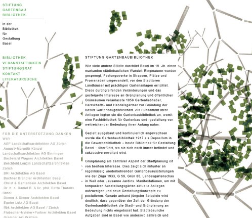 Stiftung Gartenbaubibliothek  Öffnungszeit