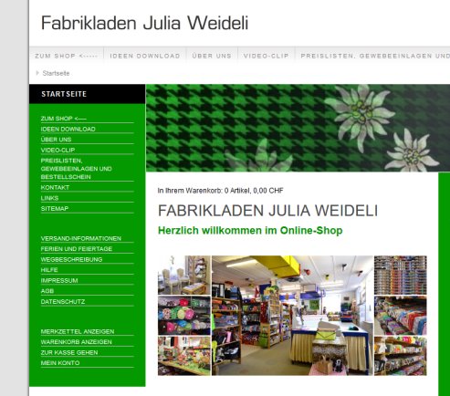 Fabrikladen Julia Weideli Oekostar Textil AG Öffnungszeit