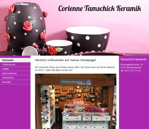 Corienne Tamschick Keramik   Corienne Tamschick Keramik  Öffnungszeit