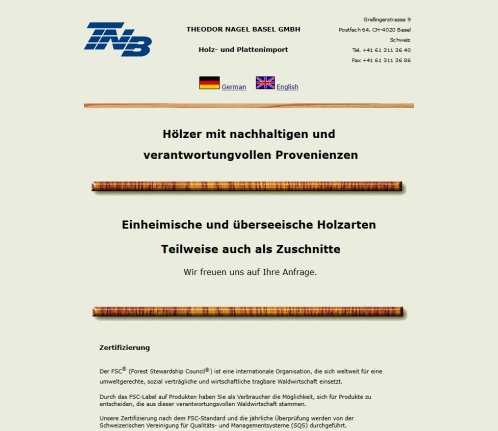TNB   Theodor Nagel Basel Theodor Nagel Basel GmbH &Ouml;ffnungszeit