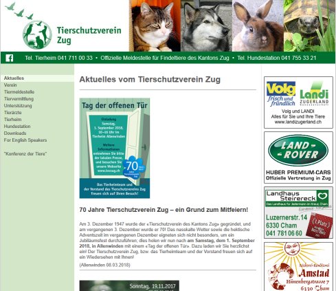 Tierschutzverein Zug   Aktuelles  Öffnungszeit