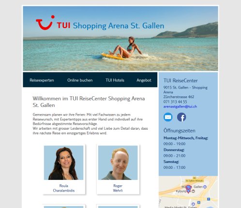 TUI St. Gallen Shopping Arena  Öffnungszeit