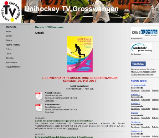Unihockey TV Grosswangen  Öffnungszeit