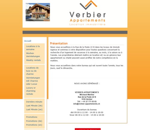 Verbier Appartements :: Accueil  Öffnungszeit