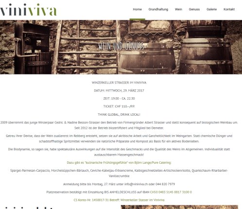 viniviva.ch :: Home  Öffnungszeit