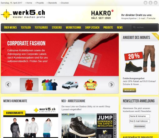 werk5.ch Textildruck Textilien Switcher Center Solothurn Lyssach Werbetecknik Stickerei Promotextilien Arbeitsbekleidung Sportbekleidung Teamsport Vereinsbekleidung Werbeartikel Tampondruck Transferdruck Transverdruck Siebdruck Digitaldruck Beschriftungen Autobeschriftungen Blachen Kleber Autokleber Werbedrucksachen Fahrzeugkleber Textilveredelung Sonderproduktionen Custom Made Werbeartikel Textilien besticken Textildruck Vereinbekleidung drucken Geschäftsanschrift Geschäftsschilder Baublache Bautafeln Bauschilder Firmenanschrift Firmenfahrzeug Schaufensterbeschriftung Geschäftswagen beschriften Firmenwagen beschriften Fahrzeuge beschriften Wiler bei Utzenstorf Wiler b. Utzenstorf Burgdorf Lyssach Solothurn Kirchberg Bätterkinden Biberist Subingen Derendingen Deitingen Gerlafingen Koppigen Langenthal Münchenbuchsee Herzogenbuchsee Jegenstorf Grafenried Schönbühl Moosseedorf Zollikofen Ittigen Bolligen Muri Gümligen Ostermundigen Worb Rüfenacht Grosshöchstetten Emmental Oberaargau Seeland Lyss Biel Grenchen Nidau Buchegg Kriegstetten Höchstetten Hellsau Seeberg Grasswil Riedwil Wynigen Thörigen Bützberg Burgäschi Steffisburg Heimberg Thun Berner Oberland Spiegel Kehrsatz Belp Münsingen Rubigen Bremgarten Bümpliz Bethlehem Weissenstein Fraubrunnen Aefligen Oberburg Rüegsau Alchenflüeh Alchenstorf Ersigen Huttwil Lotzwil Bern Stadt Industriedruckerei Home Erfahrung werk5.ch Textildruck Textilien Switcher Center Solothurn Lyssach Werbetecknik Stickerei Promotextilien Arbeitsbekleidung Sportbekleidung Teamsport Vereinsbekleidung Werbeartikel Tampondruck Transferdruck Transverdruck Siebdruck Digitaldruck Beschriftungen Autobeschriftungen Blachen Kleber Autokleber Werbedrucksachen Fahrzeugkleber Textilveredelung Sonderproduktionen Custom Made Werbeartikel Textilien besticken Textildruck Vereinbekleidung drucken Geschäftsanschrift Geschäftsschilder Baublache Bautafeln Bauschilder Firmenanschrift Firmenfahrzeug Schaufensterbeschriftung Geschäftswagen beschriften Firmenwagen beschriften Fahrzeuge beschriften Wiler bei Utzenstorf Wiler b. Utzenstorf Burgdorf Lyssach Solothurn Kirchberg Bätterkinden Biberist Subingen Derendingen Deitingen Gerlafingen Koppigen Langenthal Münchenbuchsee Herzogenbuchsee Jegenstorf Grafenried Schönbühl Moosseedorf Zollikofen Ittigen Bolligen Muri Gümligen Ostermundigen Worb Rüfenacht Grosshöchstetten Emmental Oberaargau Seeland Lyss Biel Grenchen Nidau Buchegg Kriegstetten Höchstetten Hellsau Seeberg Grasswil Riedwil Wynigen Thörigen Bützberg Burgäschi Steffisburg Heimberg Thun Berner Oberland Spiegel Kehrsatz Belp Münsingen Rubigen Bremgarten Bümpliz Bethlehem Weissenstein Fraubrunnen Aefligen Oberburg Rüegsau Alchenflüeh Alchenstorf Ersigen Huttwil Lotzwil Bern Stadt Industriedruckerei Home Öffnungszeit