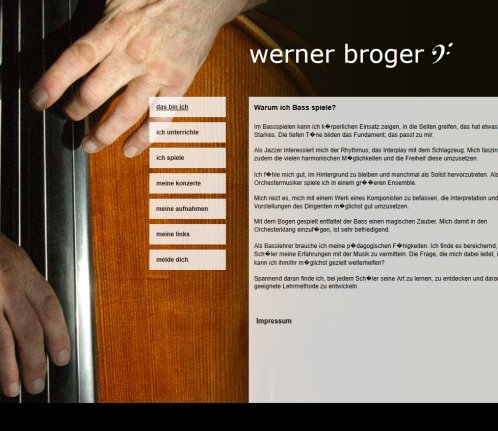 Werner Broger Musiker Kontra und E Bass Erfahrung Werner Broger Musiker Kontra und E Bass Öffnungszeit