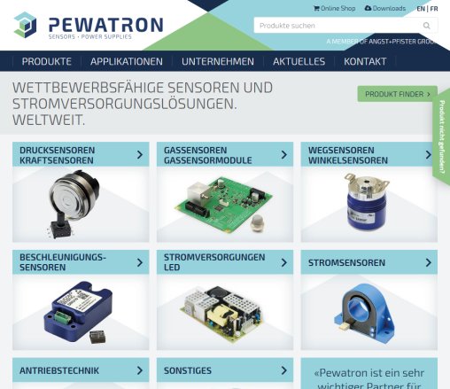 PEWATRON | Physikalische Sensoren | Geometrische Sensoren | Stromversorgungen | E Komponenten PEWATRON AG Öffnungszeit