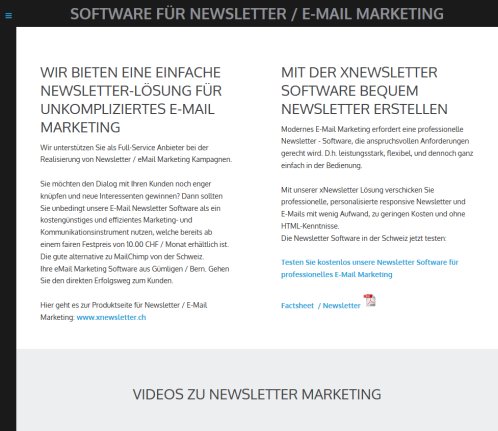xNewsletter   Die Newsletter Lösung für Ihr responisives Newsletter Marketing newcom solution ag Öffnungszeit