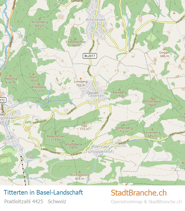 Titterten Stadtplan Basel-Landschaft