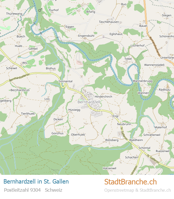Bernhardzell Stadtplan St. Gallen